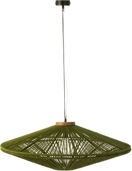 Suspension moderne XXL Diamètre 93 cm en Jute Vert Métal Farel - 2