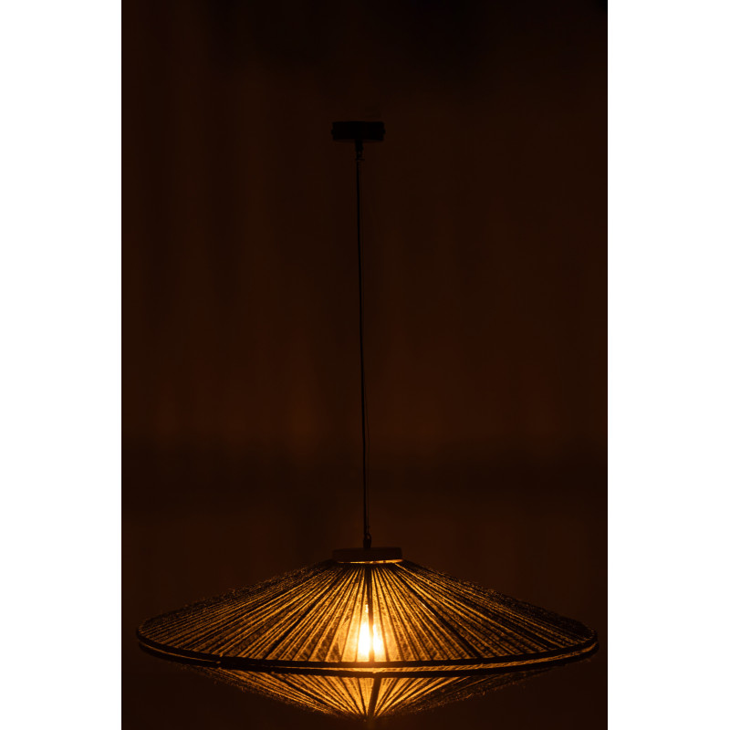 Suspension moderne XXL Diamètre 93 cm en Jute Vert Métal Farel - 3