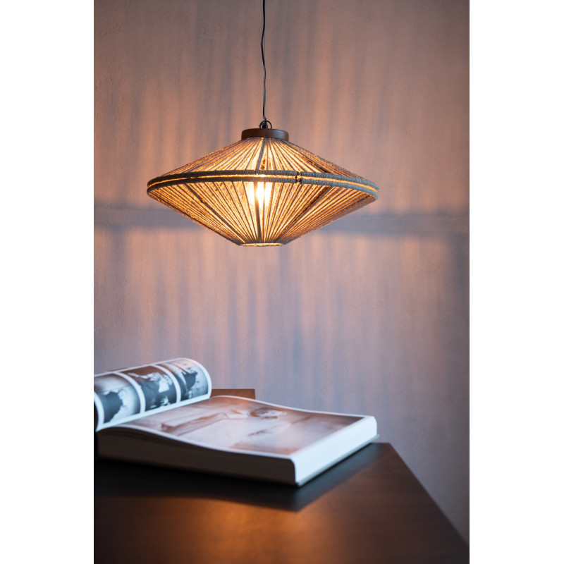 Suspension moderne Diamètre 62 cm en Jute Naturel Métal Farel - 2