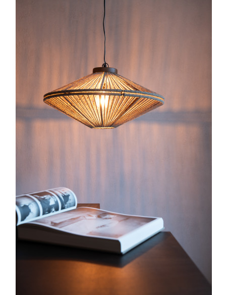 Suspension moderne Diamètre 62 cm en Jute Naturel Métal Farel - 2