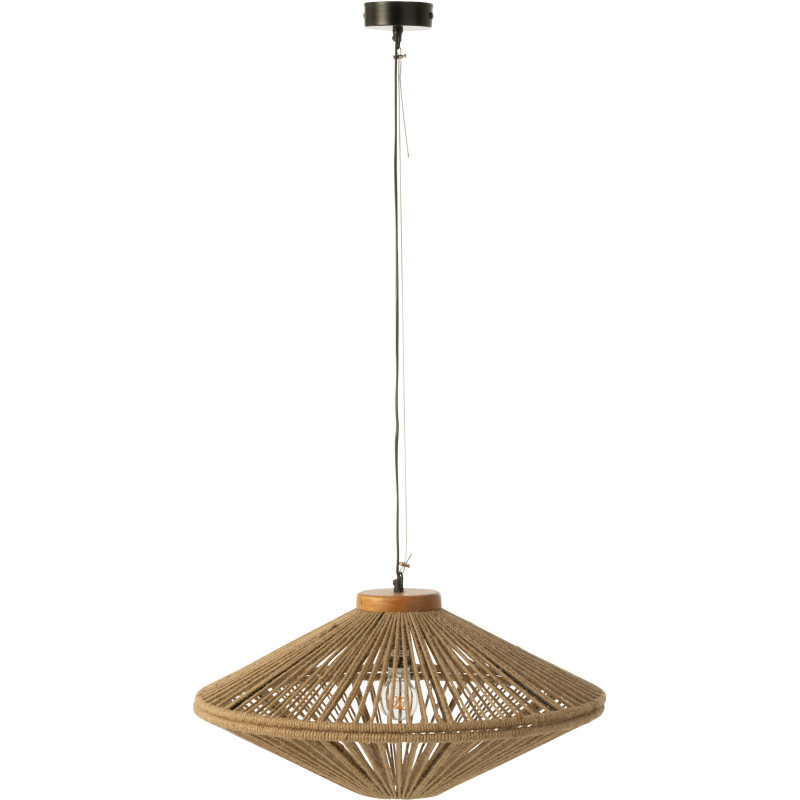 Suspension moderne Diamètre 62 cm en Jute Naturel Métal Farel - 3