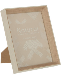 Cadre photo Profond Boxéa en Bois Crème pour photo 20x25 - 1