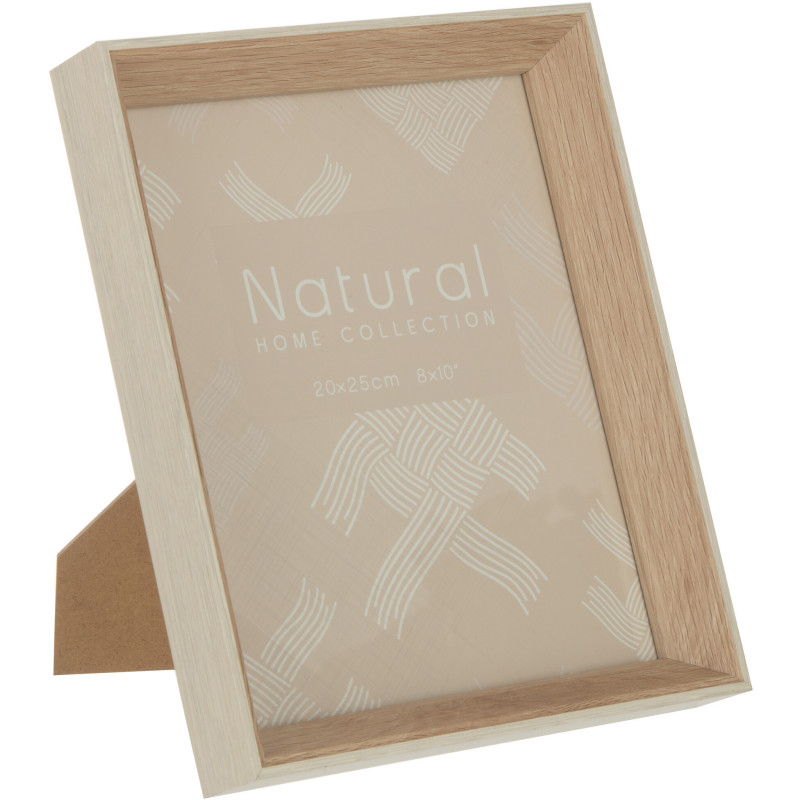 Cadre photo Profond Boxéa en Bois Crème pour photo 20x25 - 1