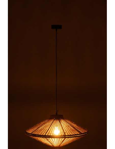 Suspension moderne Diamètre 62 cm en Jute Naturel Métal Farel - 4