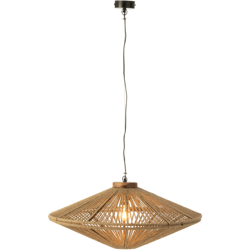 Suspension moderne XL Diamètre 77 cm en Jute Naturel Métal Farel - 1