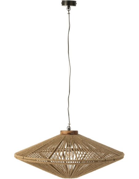 Suspension moderne XL Diamètre 77 cm en Jute Naturel Métal Farel - 2