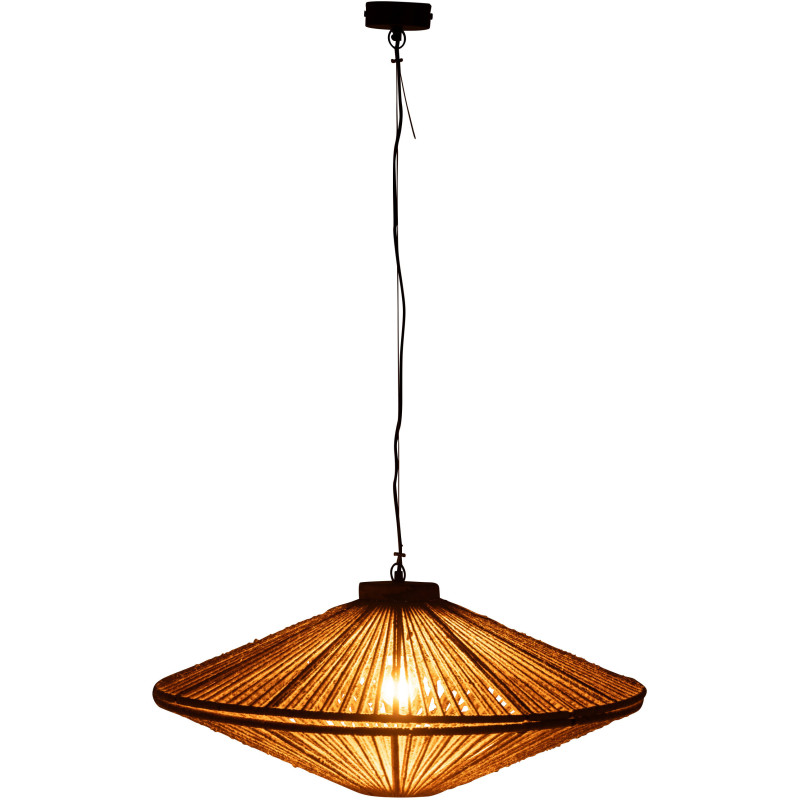Suspension moderne XL Diamètre 77 cm en Jute Naturel Métal Farel - 3