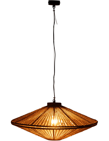 Suspension moderne XL Diamètre 77 cm en Jute Naturel Métal Farel - 3