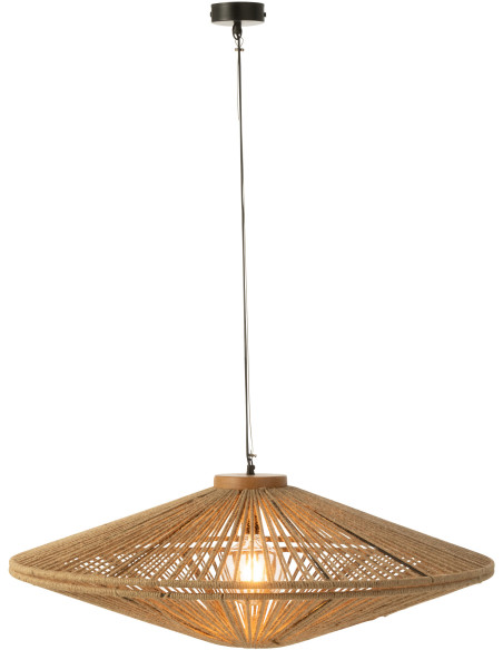 Suspension moderne XXL Diamètre 93 cm en Jute Naturel Métal Farel - 1