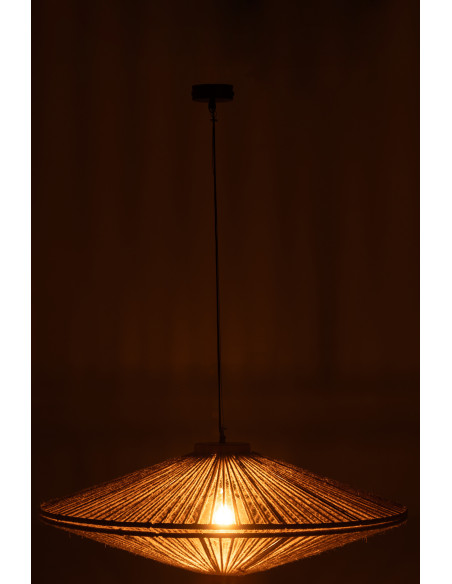 Suspension moderne XXL Diamètre 93 cm en Jute Naturel Métal Farel - 3