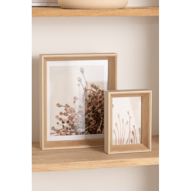 Cadre photo Profond Boxéa en Bois Crème pour photo 20x25 - 2