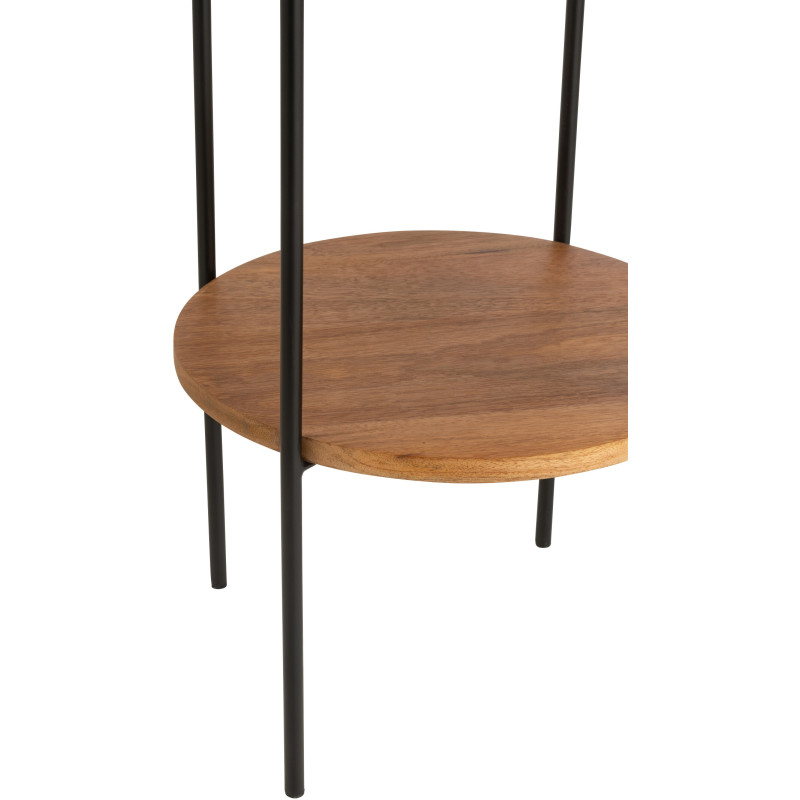 Lampadaire original avec 2 étagères Hauteur 160 cm en Bois de manguier Jute Naturel Métal Noir Mangu - 5