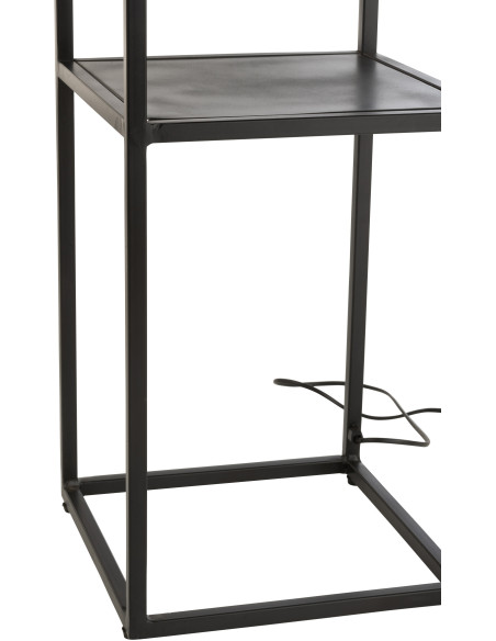 Lampadaire original avec 2 étagères Hauteur 133 cm en Jute Naturel Métal Noir Hylan - 4