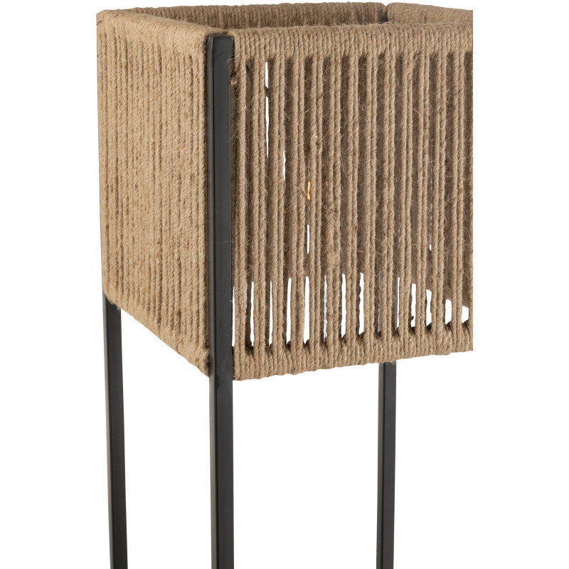 Lampadaire original avec 2 étagères Hauteur 133 cm en Jute Naturel Métal Noir Hylan - 5