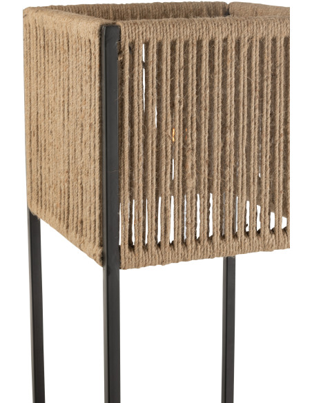 Lampadaire original avec 2 étagères Hauteur 133 cm en Jute Naturel Métal Noir Hylan - 5