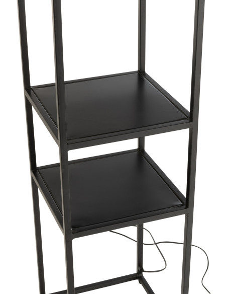 Lampadaire original avec 2 étagères Hauteur 133 cm en Jute Naturel Métal Noir Hylan - 6