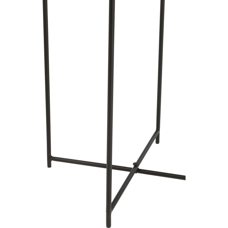 Table d'appoint gigogne moderne Ronde en Bois de manguier Marron Métal Noir Kynara (Lot de 2) - 4