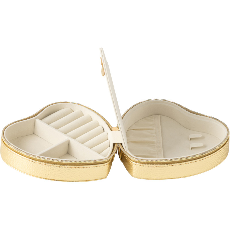 Boîte à bijoux de voyage Coeur en Simili Doré Chérie - 2