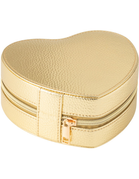 Boîte à bijoux de voyage Coeur en Simili Doré Chérie - 1