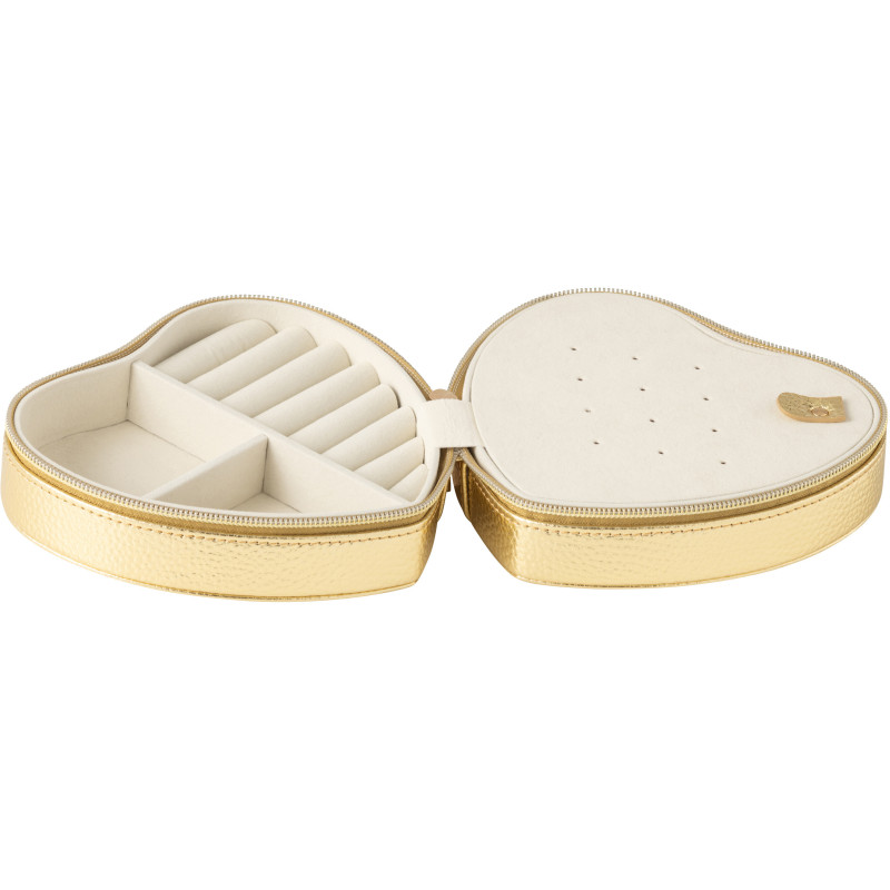 Boîte à bijoux de voyage Coeur en Simili Doré Chérie - 3