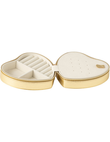 Boîte à bijoux de voyage Coeur en Simili Doré Chérie - 3