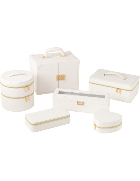 Coffret boîte à bijoux XL en Simili Blanc Chérie - 3