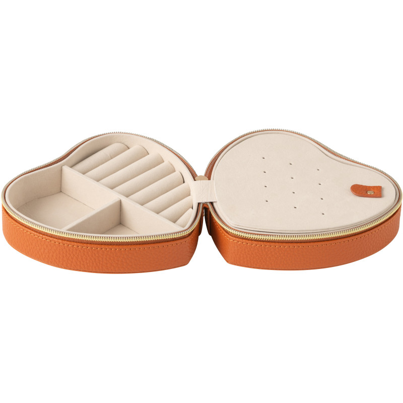 Boîte à bijoux de voyage Coeur en Simili Terracotta Chérie - 3