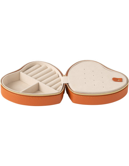 Boîte à bijoux de voyage Coeur en Simili Terracotta Chérie - 3