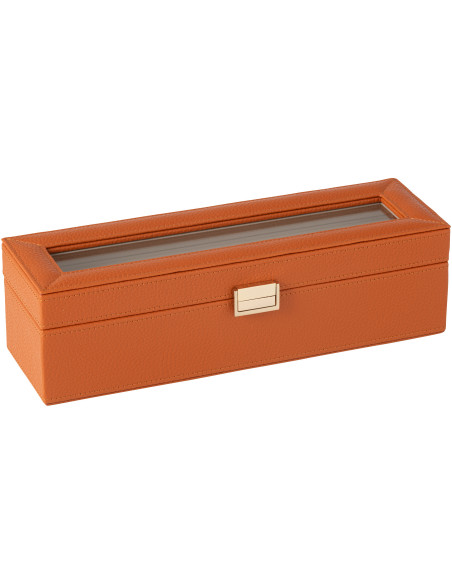 Boîte à montres moderne 6 cases en Simili Terracotta Chérie - 1