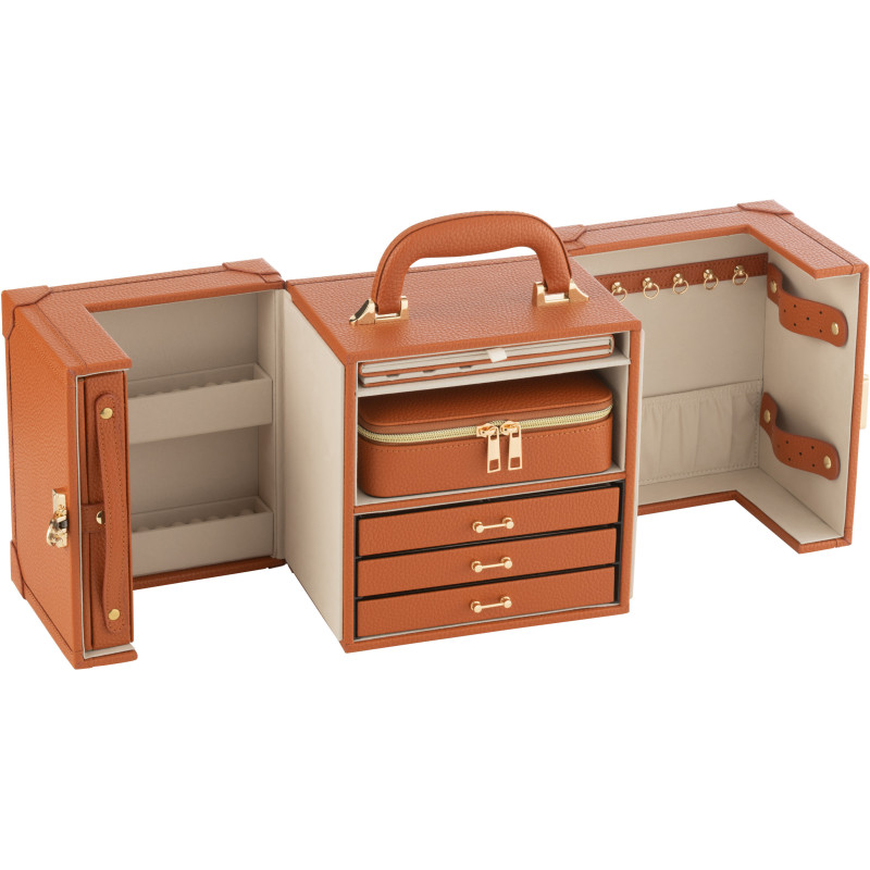 Coffret boîte à bijoux XL en Simili Terracotta Chérie J-Line - 2