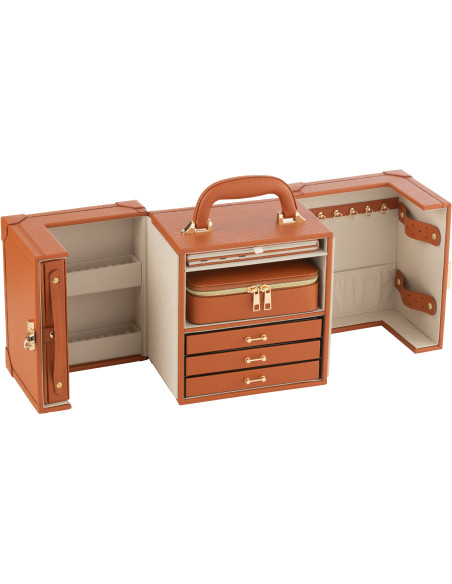Coffret boîte à bijoux XL en Simili Terracotta Chérie J-Line - 2