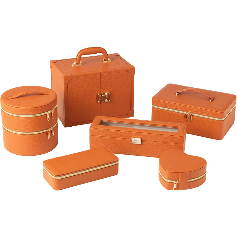 Coffret boîte à bijoux XL en Simili Terracotta Chérie J-Line - 3