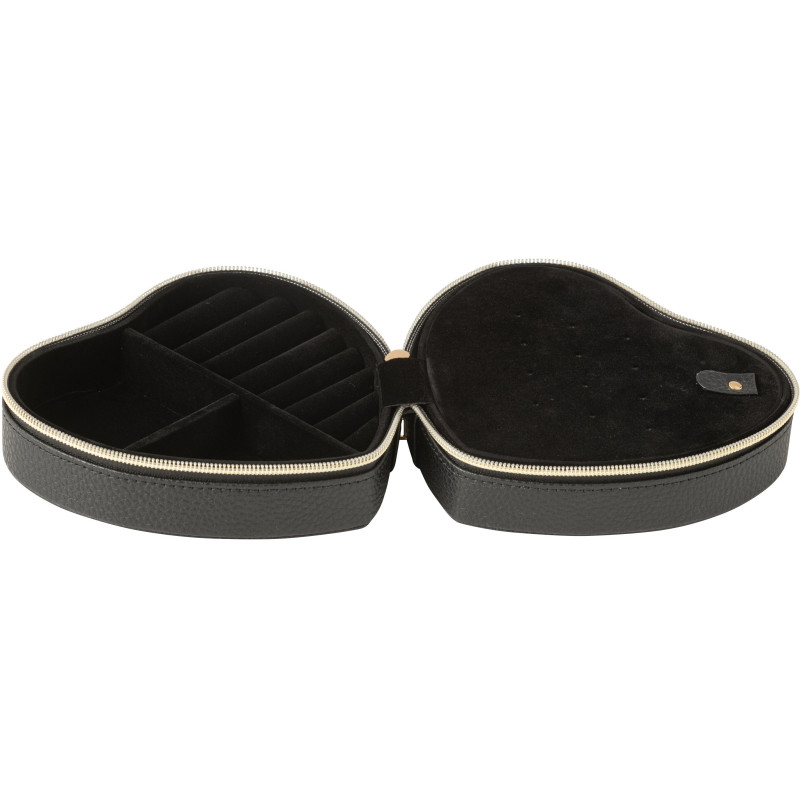 Boîte à bijoux de voyage Coeur en Simili Noir Chérie - 3