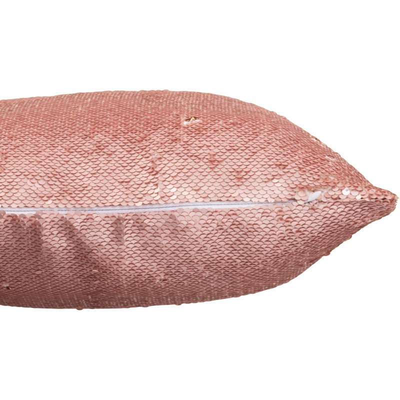 Coussin moderne original Carré 45x45 en Tissu Sequins réversibles Rose Champagne Glitty - 4