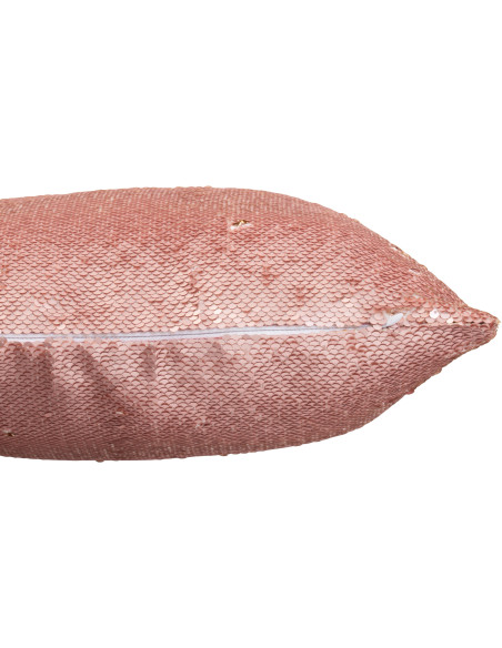 Coussin moderne original Carré 45x45 en Tissu Sequins réversibles Rose Champagne Glitty - 4