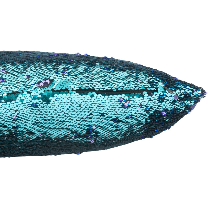 Coussin moderne original Carré 45x45 en Tissu Sequins réversibles Bleu Mauve Glitty - 4