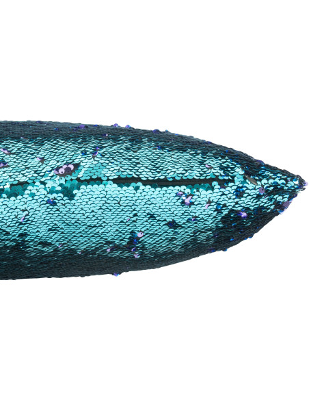 Coussin moderne original Carré 45x45 en Tissu Sequins réversibles Bleu Mauve Glitty - 4