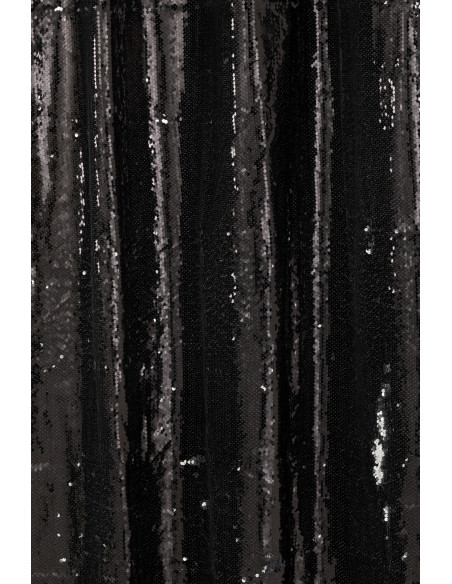 Rideau moderne original 125x250 en Tissu Sequins reversibles Noir Argenté Glitty - 2