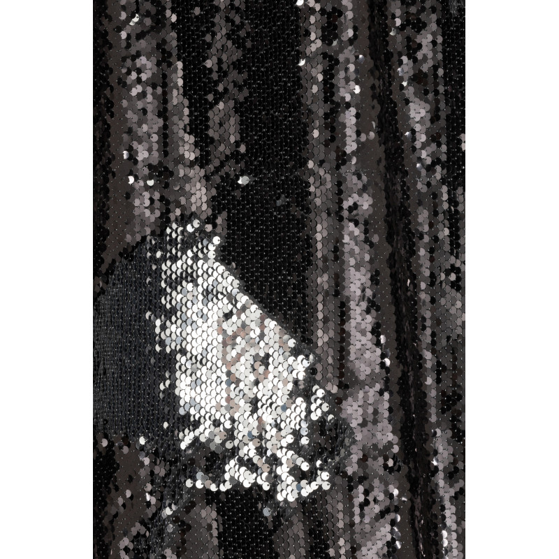 Rideau moderne original 125x250 en Tissu Sequins reversibles Noir Argenté Glitty - 3