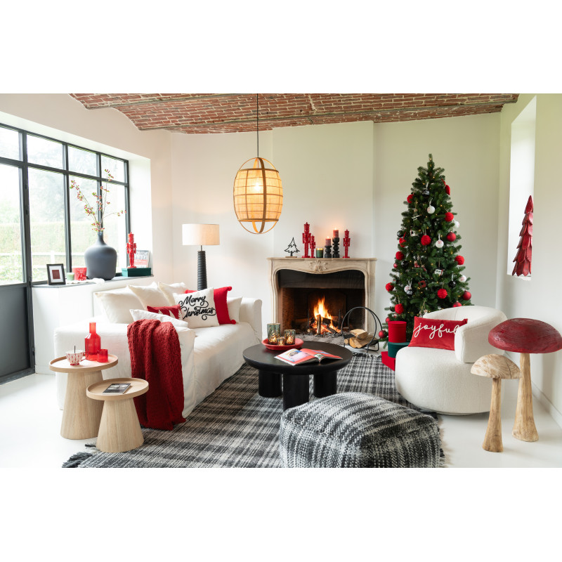 Plaid tricot grosse maille 130x180 en Tissu acrylique Rouge Grandma - 4