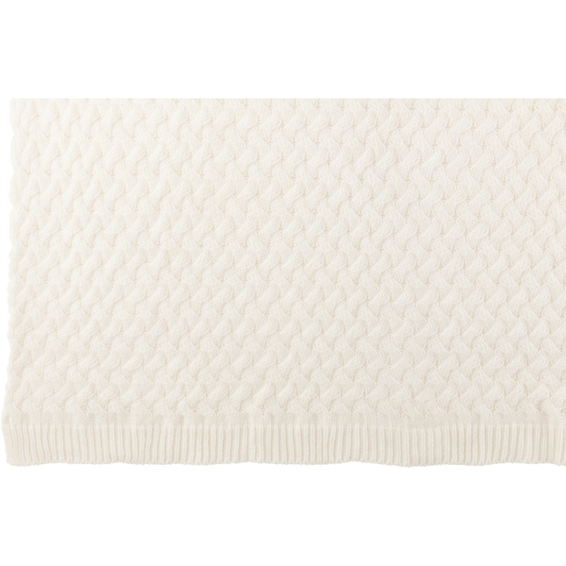 Plaid tricot grosse maille 130x180 en Tissu acrylique Blanc Grandma - 2