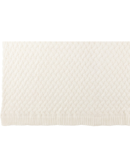 Plaid tricot grosse maille 130x180 en Tissu acrylique Blanc Grandma - 2