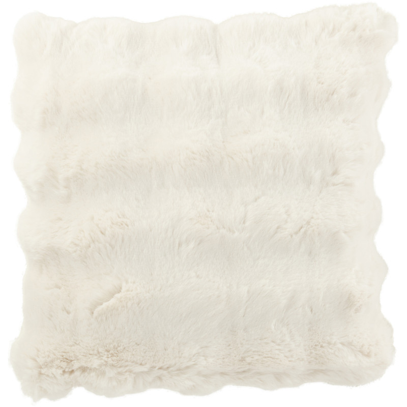 Coussin original Poils longs Carré 45x45 en Tissu Blanc Motif vagues Wave - 1