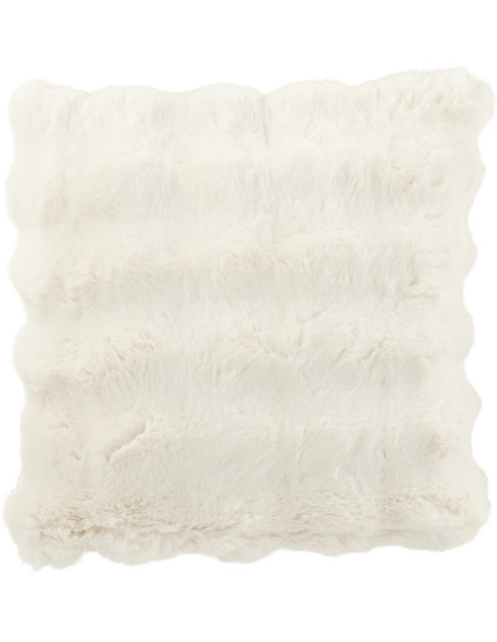 Coussin original Poils longs Carré 45x45 en Tissu Blanc Motif vagues Wave - 1