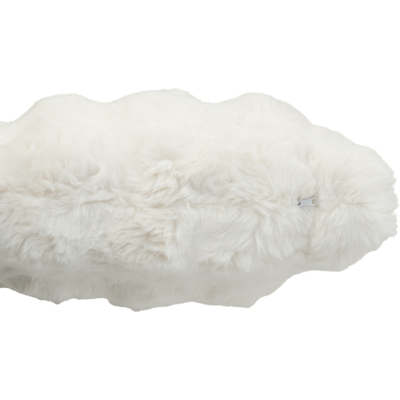 Coussin original Poils longs Carré 45x45 en Tissu Blanc Motif vagues Wave - 2