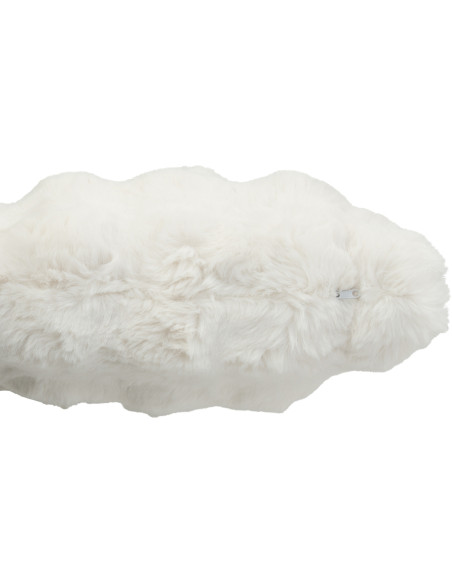 Coussin original Poils longs Carré 45x45 en Tissu Blanc Motif vagues Wave - 2