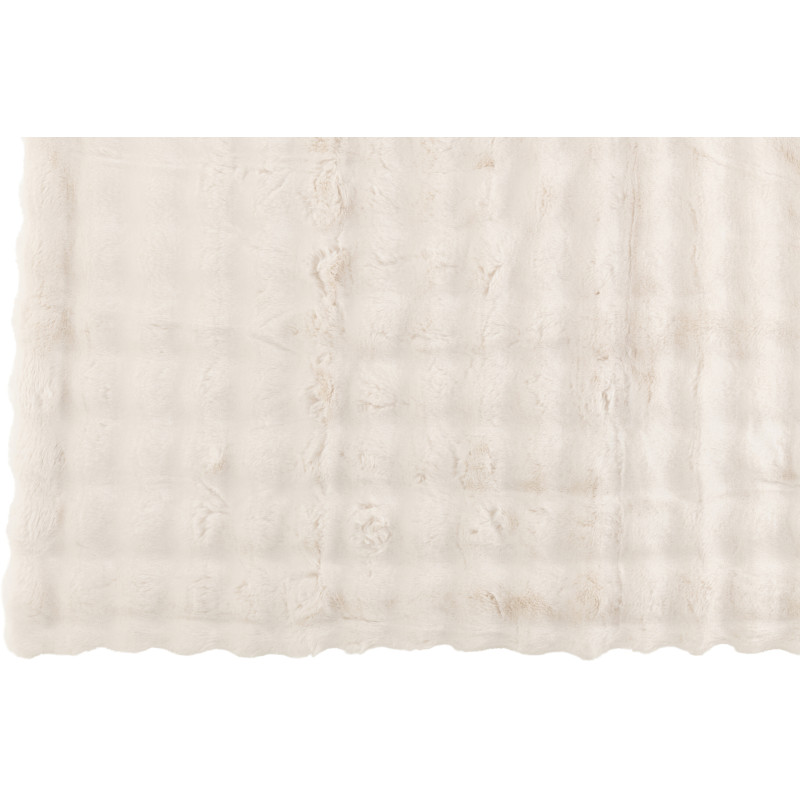 Plaid douceur Poils longs 180x130 en Tissu Blanc Motif vagues Wave - 2