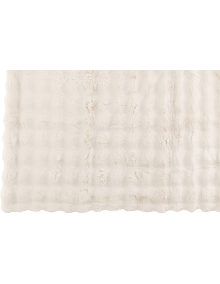 Plaid douceur Poils longs 180x130 en Tissu Blanc Motif vagues Wave - 2