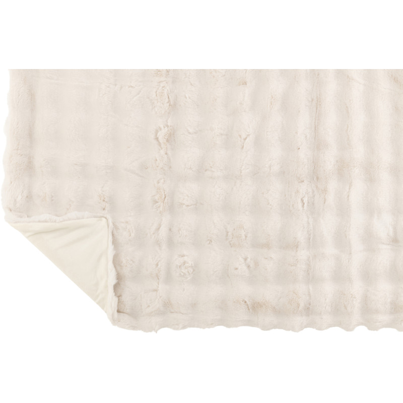 Plaid douceur Poils longs 180x130 en Tissu Blanc Motif vagues Wave - 3