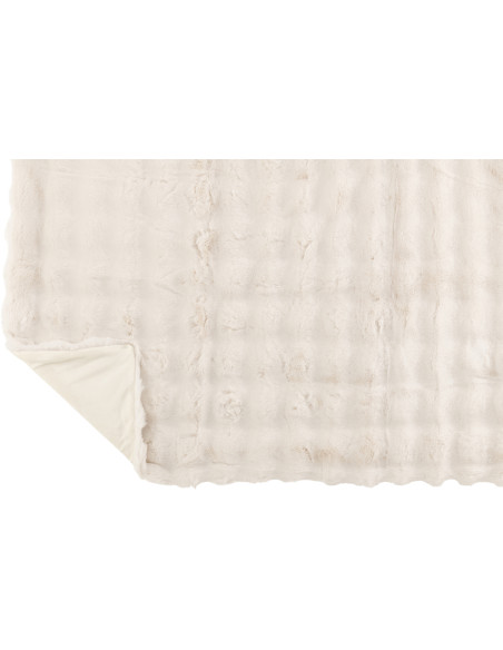 Plaid douceur Poils longs 180x130 en Tissu Blanc Motif vagues Wave - 3